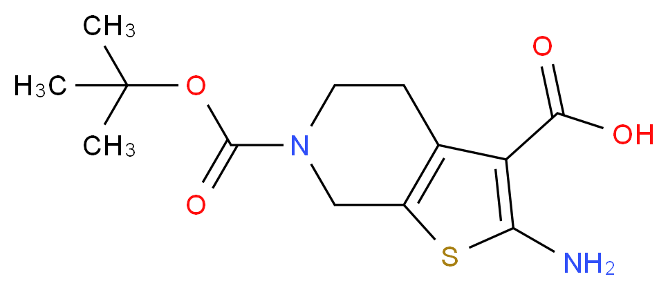 2-amino-6-[(tert-butoxy)carbonyl]-4H,5H,6H,7H-thieno[2,3-c]pyridine-3-carboxylic acid_分子结构_CAS_923010-68-8