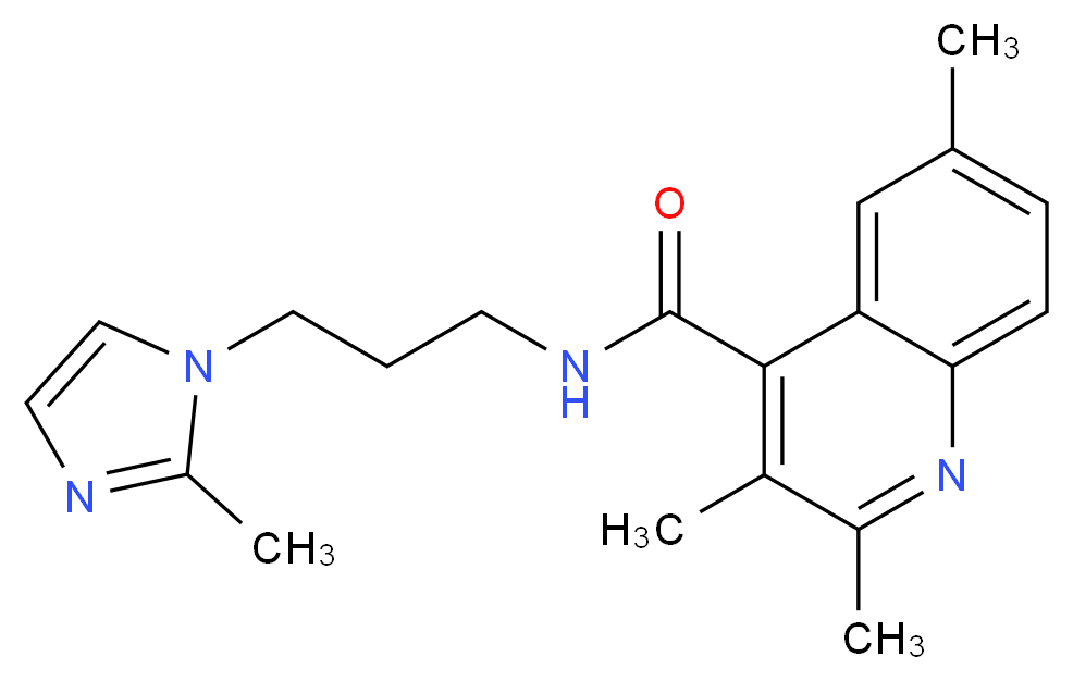 2,3,6-trimethyl-N-[3-(2-methyl-1H-imidazol-1-yl)propyl]-4-quinolinecarboxamide_分子结构_CAS_)