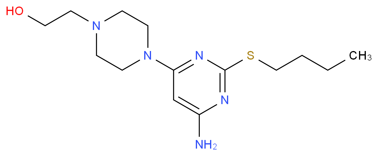 2-{4-[6-amino-2-(butylthio)pyrimidin-4-yl]piperazin-1-yl}ethanol_分子结构_CAS_)