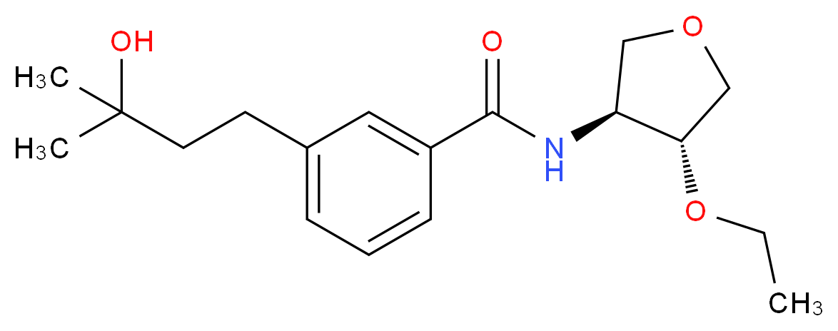 N-[(3S*,4R*)-4-ethoxytetrahydro-3-furanyl]-3-(3-hydroxy-3-methylbutyl)benzamide_分子结构_CAS_)