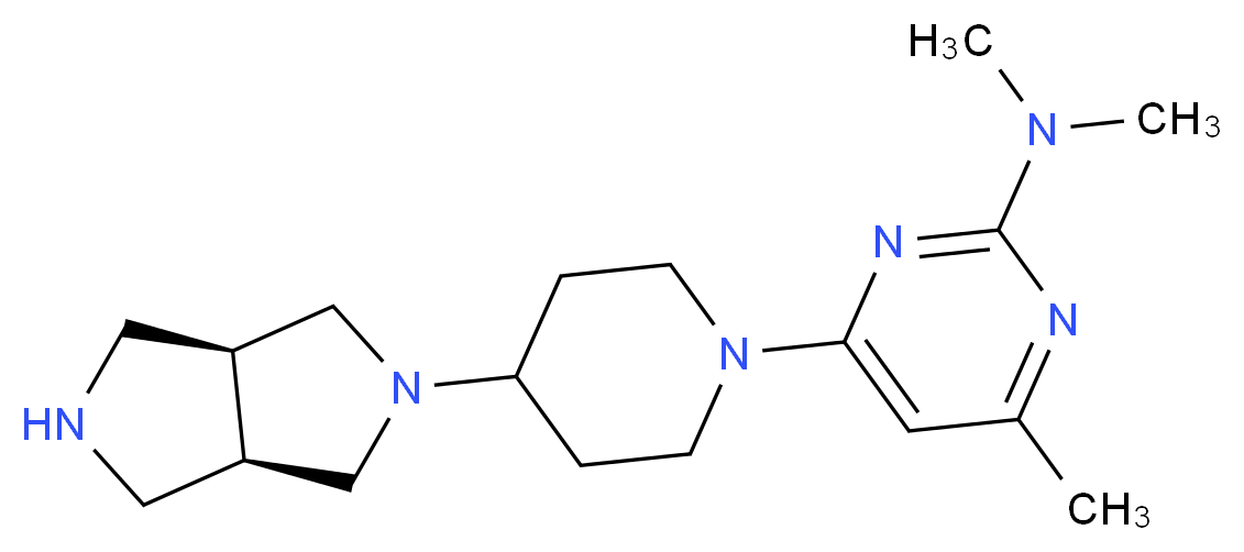 4-{4-[(3aR*,6aS*)-hexahydropyrrolo[3,4-c]pyrrol-2(1H)-yl]piperidin-1-yl}-N,N,6-trimethylpyrimidin-2-amine_分子结构_CAS_)