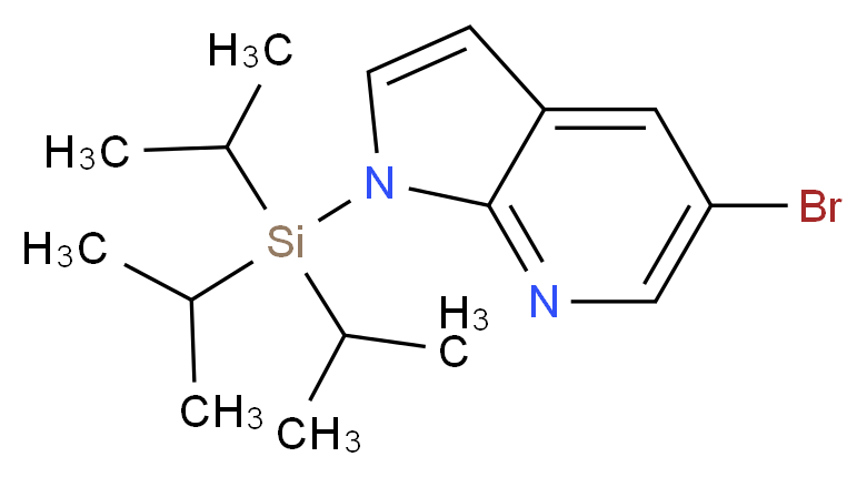 5-Bromo-1-triisopropylsilanyl-1H-pyrrolo[2,3-b]pyridine_分子结构_CAS_858116-66-2)