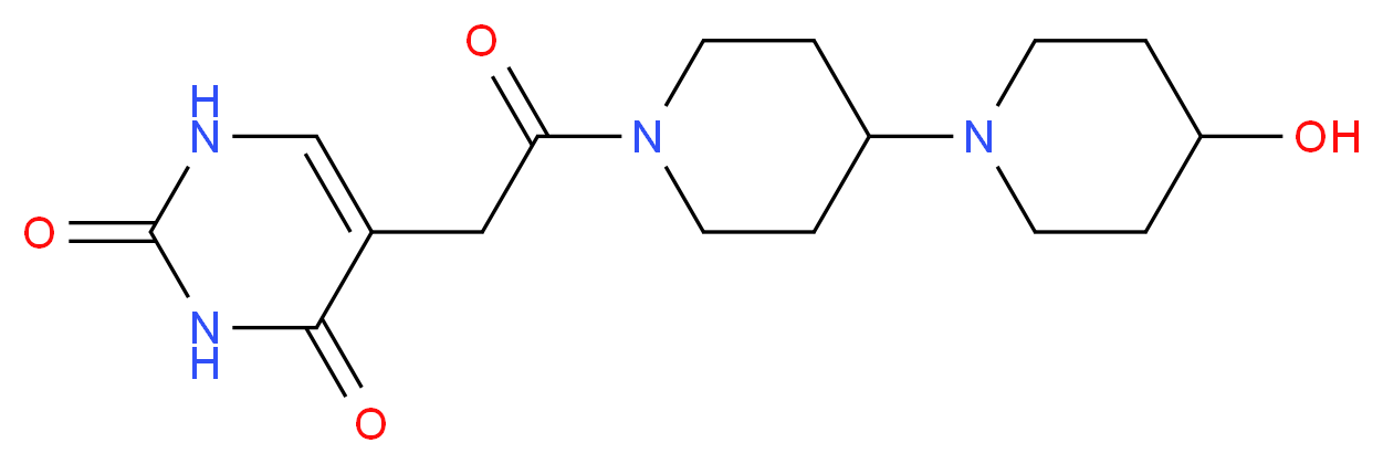 5-[2-(4-hydroxy-1,4'-bipiperidin-1'-yl)-2-oxoethyl]-2,4(1H,3H)-pyrimidinedione_分子结构_CAS_)