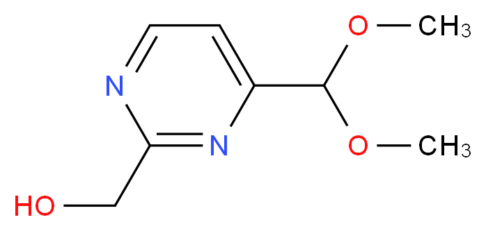 [4-(dimethoxymethyl)pyrimidin-2-yl]methanol_分子结构_CAS_944900-71-4