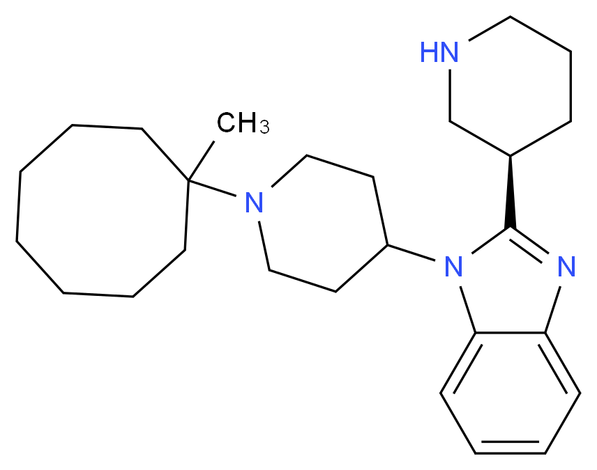 1-[1-(1-methylcyclooctyl)piperidin-4-yl]-2-[(3R)-piperidin-3-yl]-1H-1,3-benzodiazole_分子结构_CAS_1028969-49-4