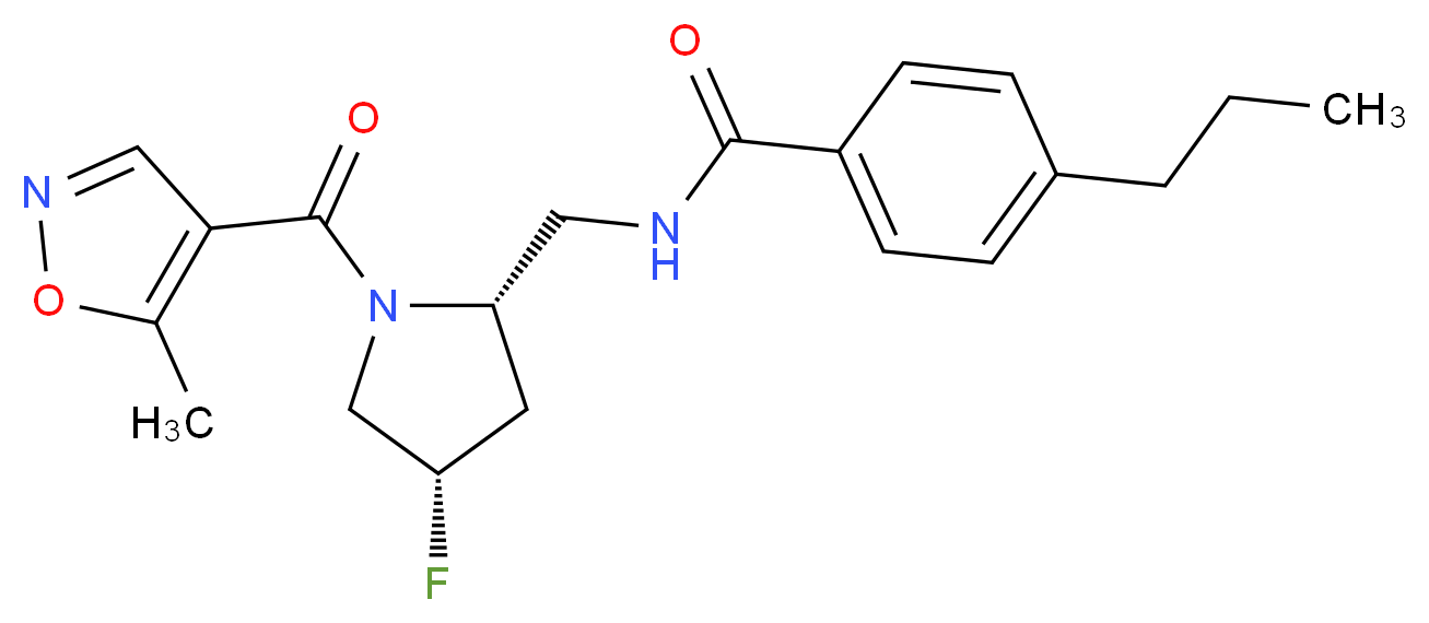 N-({(2S,4S)-4-fluoro-1-[(5-methylisoxazol-4-yl)carbonyl]pyrrolidin-2-yl}methyl)-4-propylbenzamide_分子结构_CAS_)