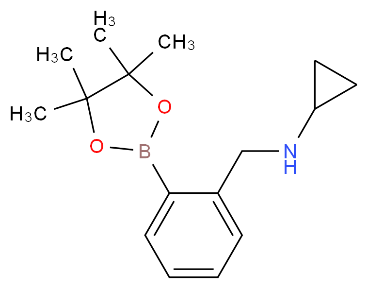 N-(2-(4,4,5,5-Tetramethyl-1,3,2-dioxaborolan-2-yl)benzyl)cyclopropanamine_分子结构_CAS_1150271-52-5)