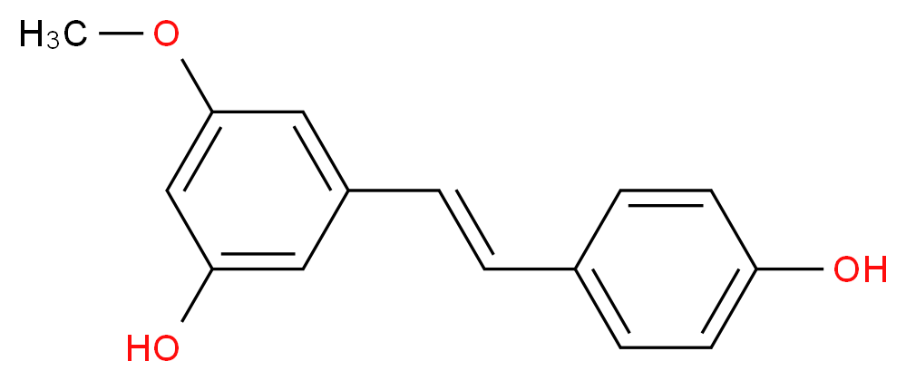 3-[(E)-2-(4-hydroxyphenyl)ethenyl]-5-methoxyphenol_分子结构_CAS_42438-89-1