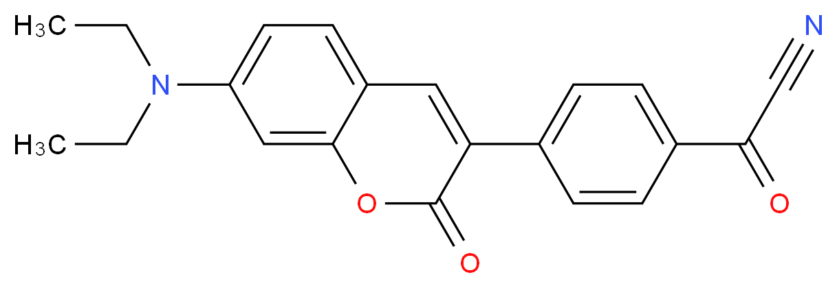4-(7-二乙基氨基-3-香豆素)苯甲酰氰_分子结构_CAS_203256-20-6)