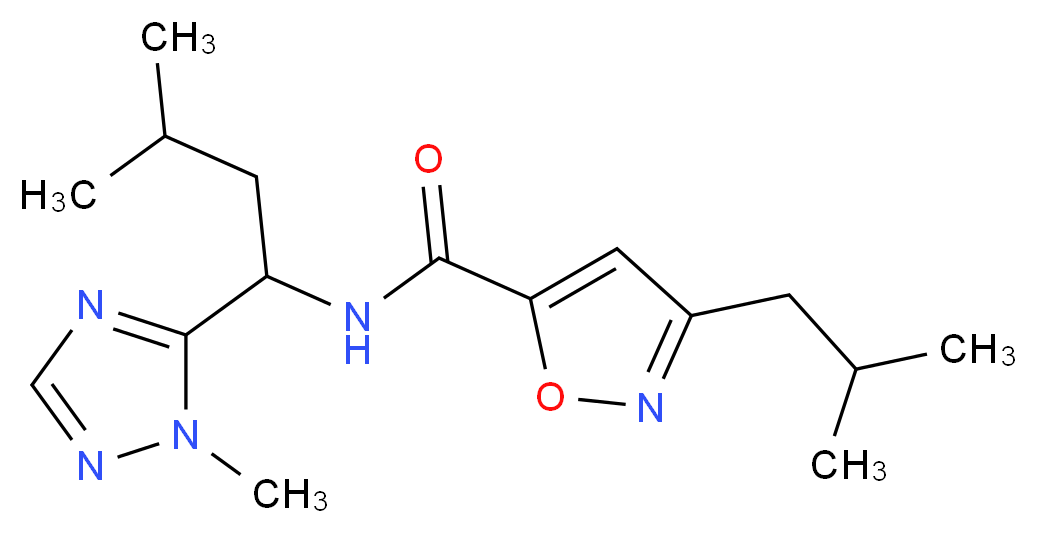 3-isobutyl-N-[3-methyl-1-(1-methyl-1H-1,2,4-triazol-5-yl)butyl]-5-isoxazolecarboxamide_分子结构_CAS_)