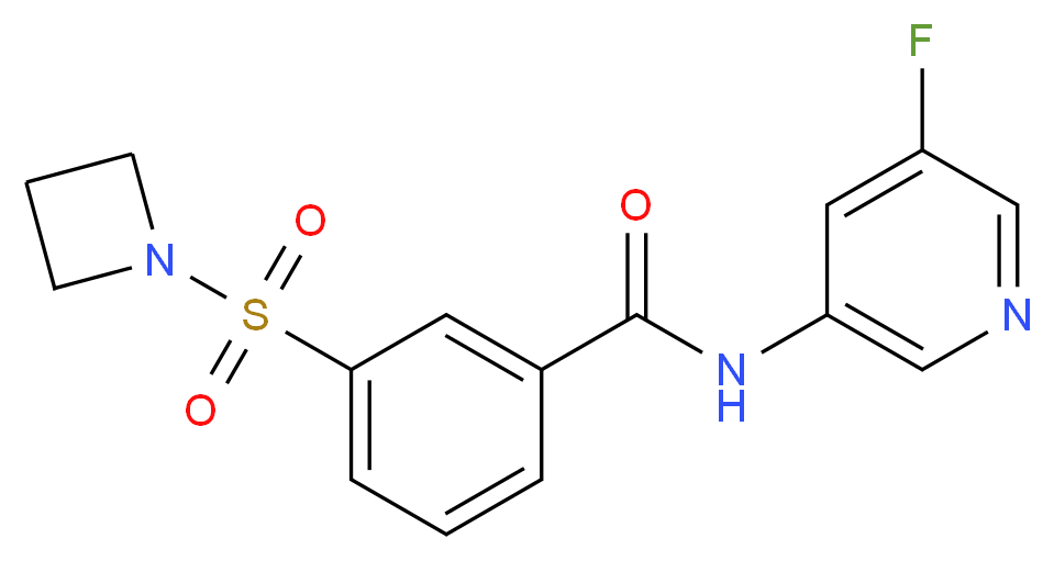3-(azetidin-1-ylsulfonyl)-N-(5-fluoropyridin-3-yl)benzamide_分子结构_CAS_)