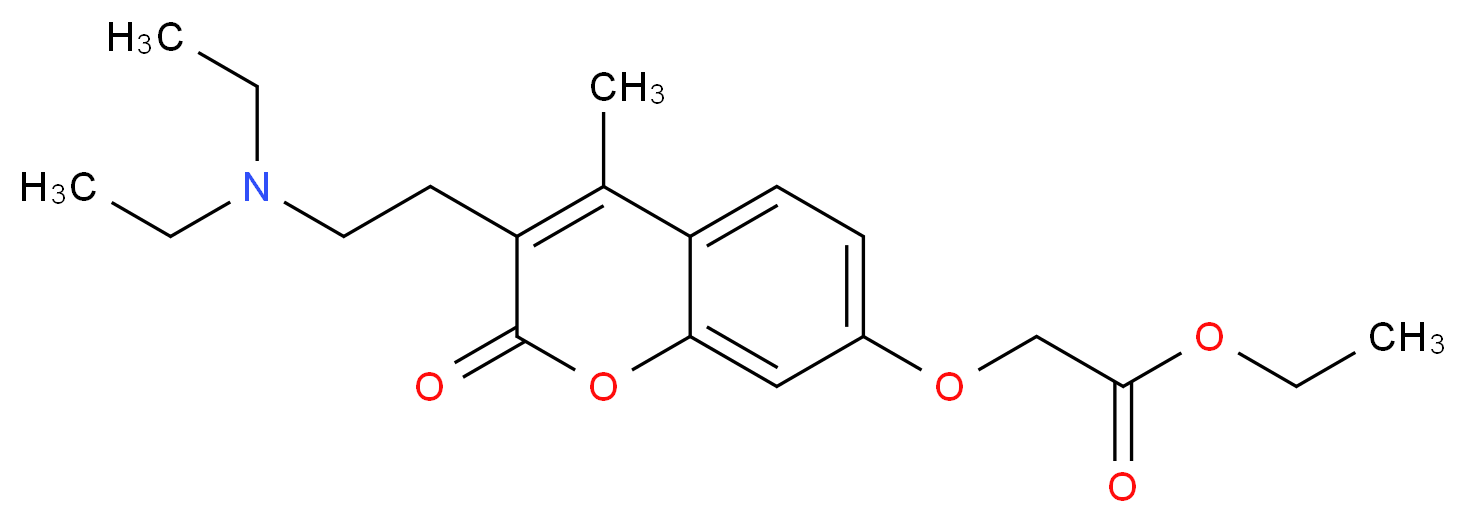 ethyl 2-({3-[2-(diethylamino)ethyl]-4-methyl-2-oxo-2H-chromen-7-yl}oxy)acetate_分子结构_CAS_655-35-6