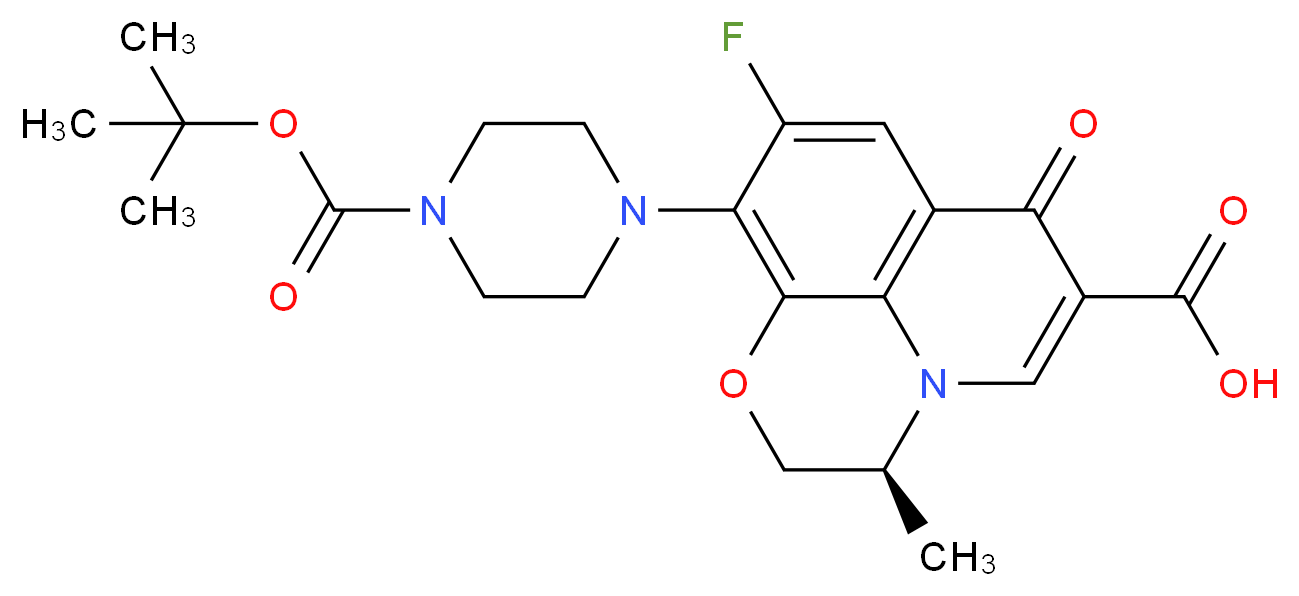 N-tert-Butoxycarbonyl Desmethyl Levofloxacin_分子结构_CAS_1330277-19-4)