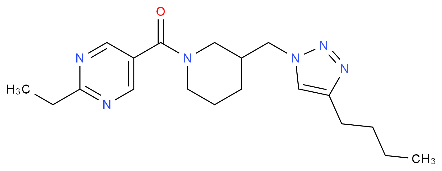 5-({3-[(4-butyl-1H-1,2,3-triazol-1-yl)methyl]piperidin-1-yl}carbonyl)-2-ethylpyrimidine_分子结构_CAS_)