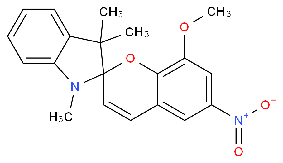 8-methoxy-1',3',3'-trimethyl-6-nitro-1',3'-dihydrospiro[chromene-2,2'-indole]_分子结构_CAS_1498-89-1