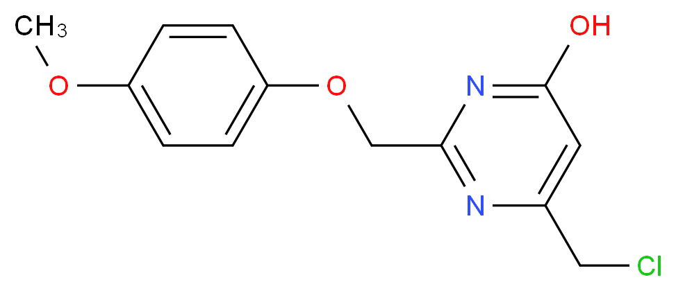 6-(chloromethyl)-2-[(4-methoxyphenoxy)methyl]pyrimidin-4-ol_分子结构_CAS_266679-47-4)