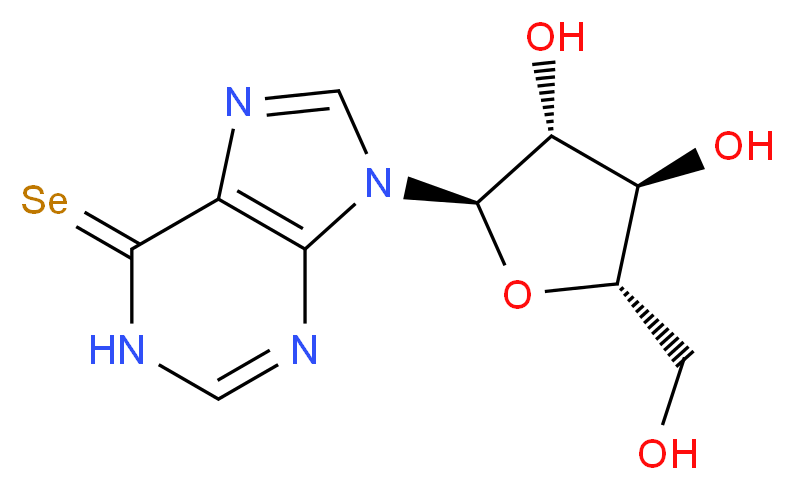 9-[(2R,3R,4R,5S)-3,4-dihydroxy-5-(hydroxymethyl)oxolan-2-yl]-6,9-dihydro-1H-purine-6-selone_分子结构_CAS_40093-99-0