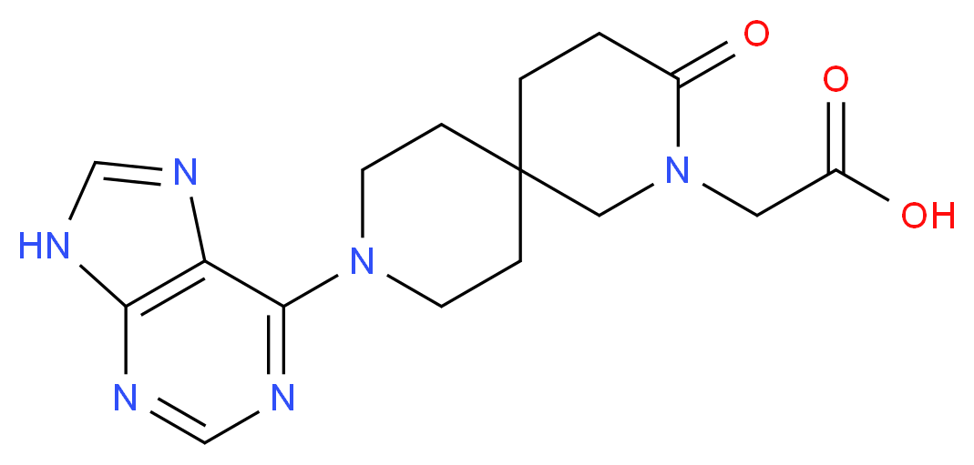 [3-oxo-9-(9H-purin-6-yl)-2,9-diazaspiro[5.5]undec-2-yl]acetic acid_分子结构_CAS_)