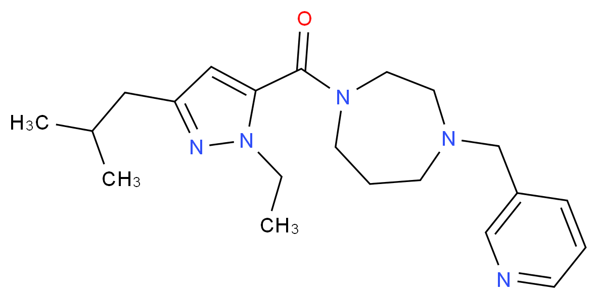 1-[(1-ethyl-3-isobutyl-1H-pyrazol-5-yl)carbonyl]-4-(3-pyridinylmethyl)-1,4-diazepane_分子结构_CAS_)