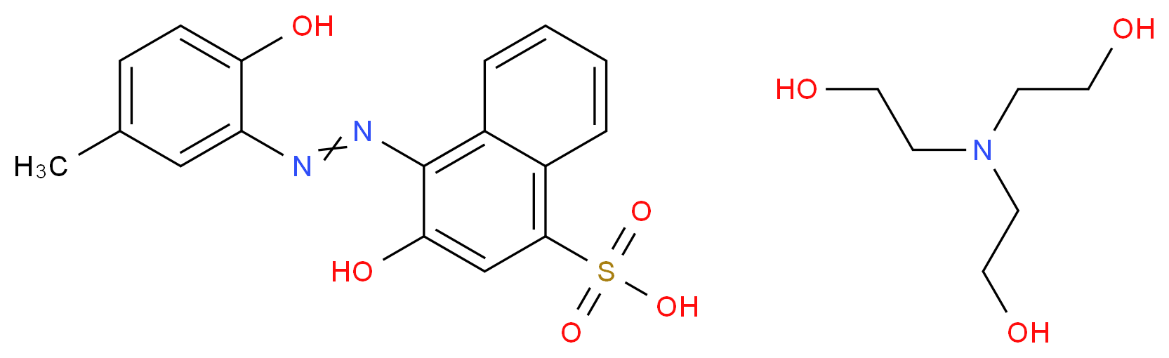 2-[bis(2-hydroxyethyl)amino]ethan-1-ol; 3-hydroxy-4-[2-(2-hydroxy-5-methylphenyl)diazen-1-yl]naphthalene-1-sulfonic acid_分子结构_CAS_91698-30-5