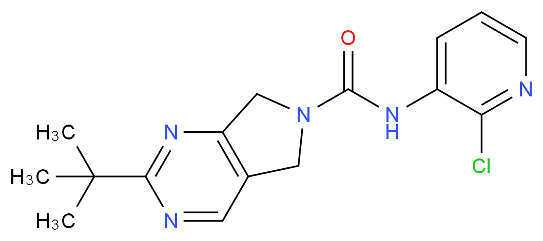 2-tert-butyl-N-(2-chloropyridin-3-yl)-5,7-dihydro-6H-pyrrolo[3,4-d]pyrimidine-6-carboxamide_分子结构_CAS_)