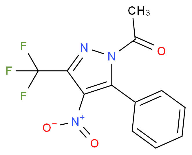 1-Acetyl-4-nitro-5-phenyl-3-(trifluoromethyl)pyrazole_分子结构_CAS_)