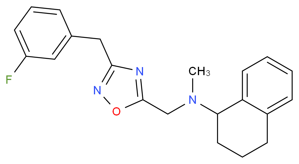 N-{[3-(3-fluorobenzyl)-1,2,4-oxadiazol-5-yl]methyl}-N-methyl-1,2,3,4-tetrahydro-1-naphthalenamine_分子结构_CAS_)