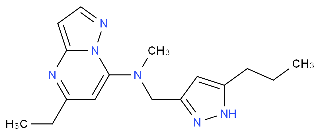 5-ethyl-N-methyl-N-[(5-propyl-1H-pyrazol-3-yl)methyl]pyrazolo[1,5-a]pyrimidin-7-amine_分子结构_CAS_)