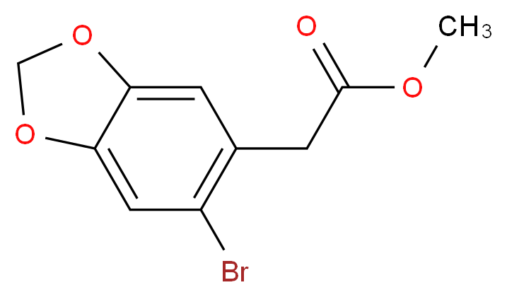 Methyl 2-(6-bromo-2H-1,3-benzodioxol-5-yl)acetate_分子结构_CAS_51665-84-0)