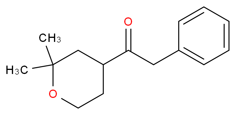 1-(2,2-dimethyloxan-4-yl)-2-phenylethan-1-one_分子结构_CAS_84360-52-1