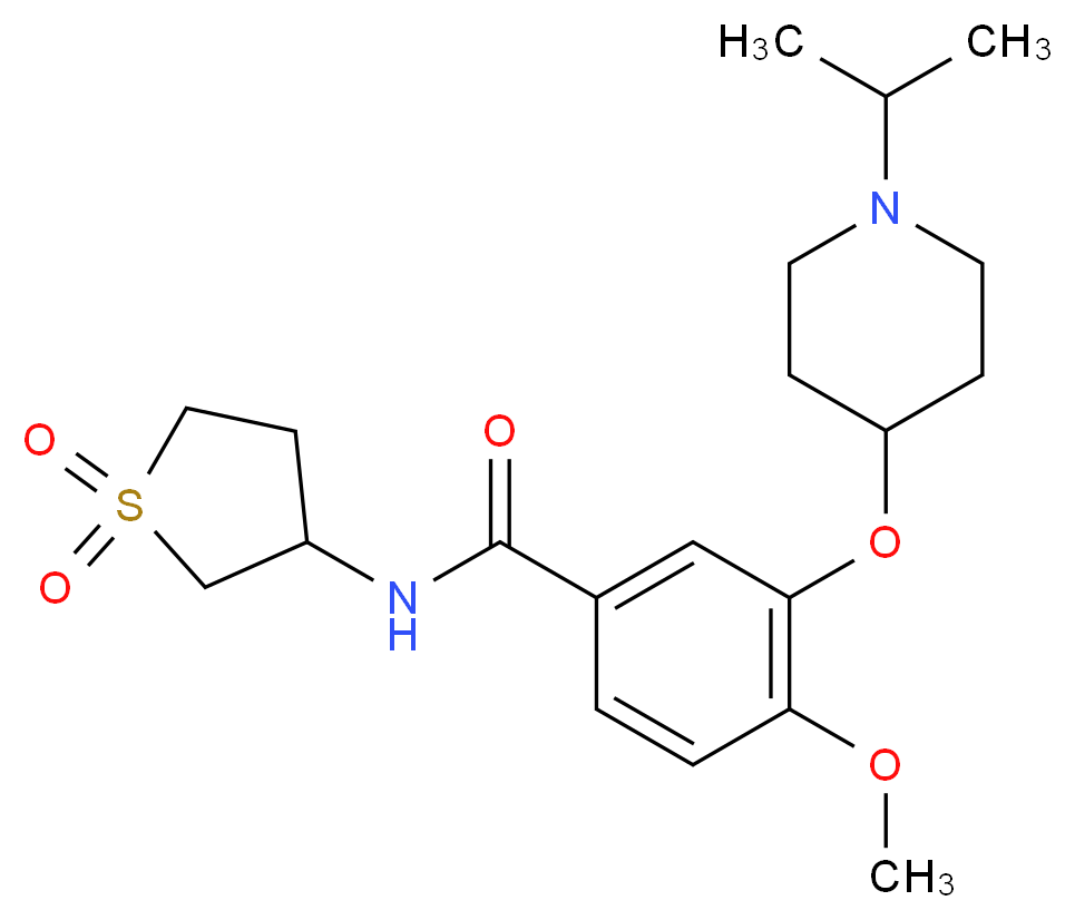 N-(1,1-dioxidotetrahydro-3-thienyl)-3-[(1-isopropyl-4-piperidinyl)oxy]-4-methoxybenzamide_分子结构_CAS_)