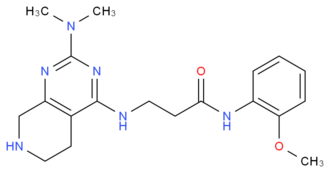 3-{[2-(dimethylamino)-5,6,7,8-tetrahydropyrido[3,4-d]pyrimidin-4-yl]amino}-N-(2-methoxyphenyl)propanamide_分子结构_CAS_)