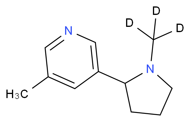 3-methyl-5-[1-(<sup>2</sup>H<sub>3</sub>)methylpyrrolidin-2-yl]pyridine_分子结构_CAS_1190016-33-1