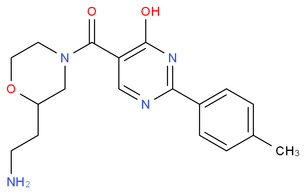 5-{[2-(2-aminoethyl)morpholin-4-yl]carbonyl}-2-(4-methylphenyl)pyrimidin-4-ol_分子结构_CAS_)