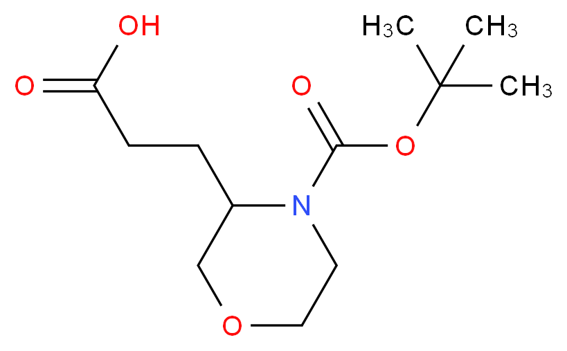 3-{4-[(tert-butoxy)carbonyl]morpholin-3-yl}propanoic acid_分子结构_CAS_885274-05-5