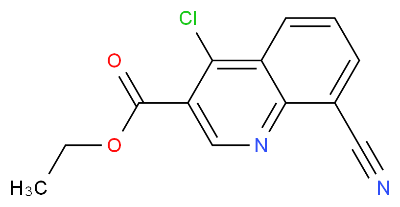 4-氯-8-氰基喹啉-3-甲酸乙酯_分子结构_CAS_77173-67-2)