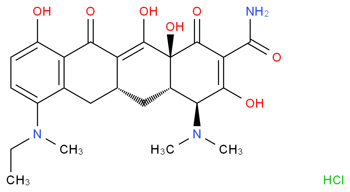 7-Ethylmethylamino Sancycline Hydrochloride_分子结构_CAS_149934-25-8)