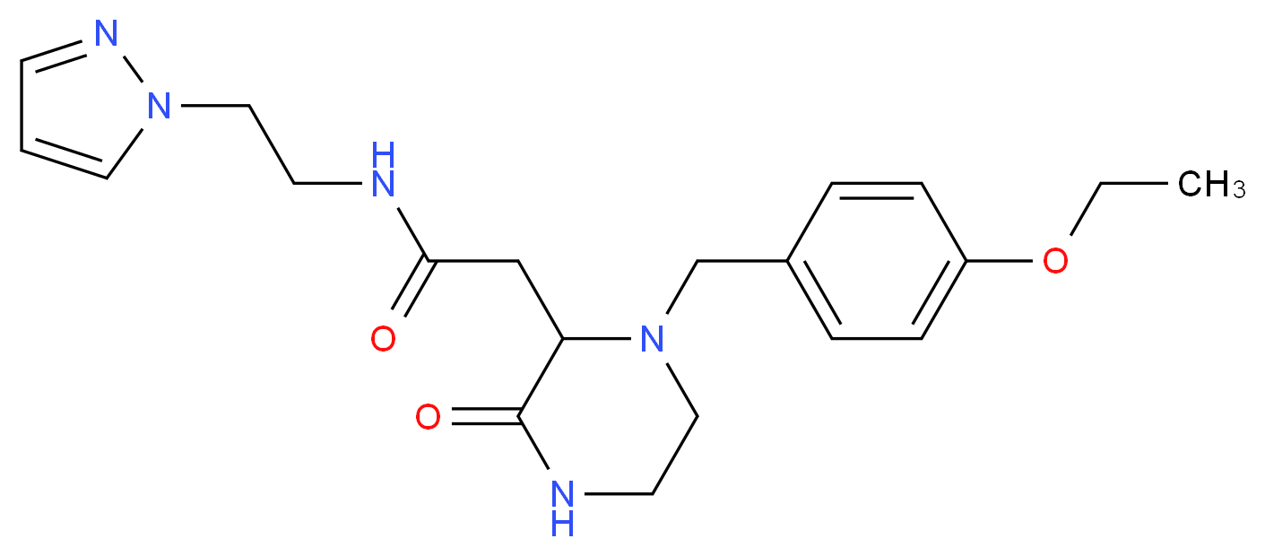 2-[1-(4-ethoxybenzyl)-3-oxo-2-piperazinyl]-N-[2-(1H-pyrazol-1-yl)ethyl]acetamide_分子结构_CAS_)