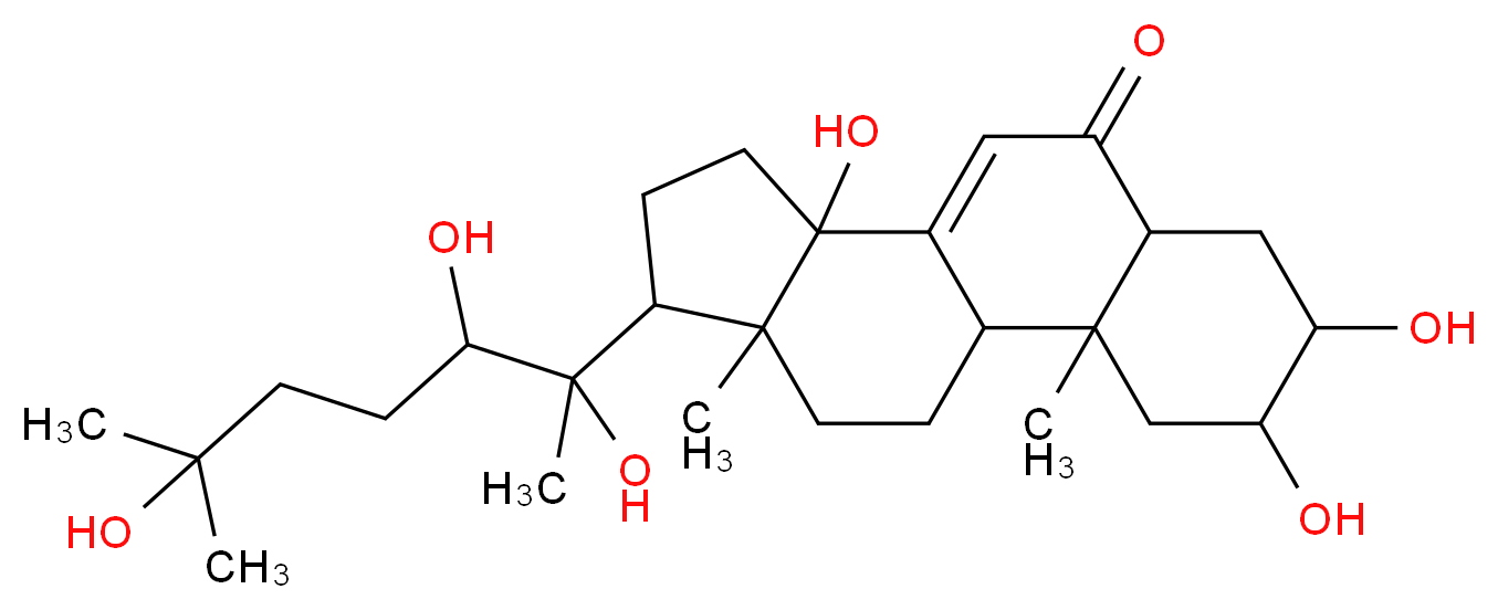 4,5,11-trihydroxy-2,15-dimethyl-14-(2,3,6-trihydroxy-6-methylheptan-2-yl)tetracyclo[8.7.0.0^{2,7}.0^{11,15}]heptadec-9-en-8-one_分子结构_CAS_5289-74-7