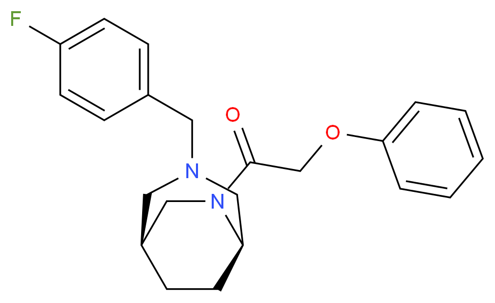 (1S*,5R*)-3-(4-fluorobenzyl)-6-(phenoxyacetyl)-3,6-diazabicyclo[3.2.2]nonane_分子结构_CAS_)