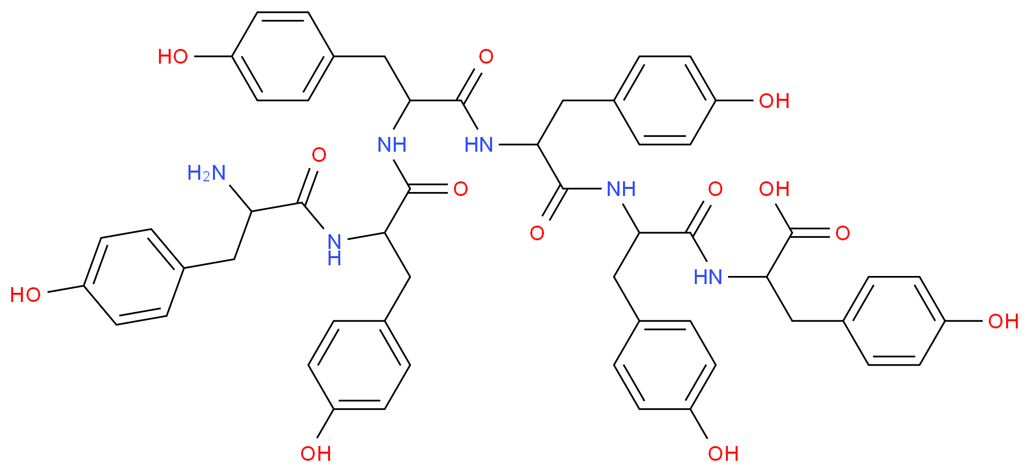 2-{2-[2-(2-{2-[2-amino-3-(4-hydroxyphenyl)propanamido]-3-(4-hydroxyphenyl)propanamido}-3-(4-hydroxyphenyl)propanamido)-3-(4-hydroxyphenyl)propanamido]-3-(4-hydroxyphenyl)propanamido}-3-(4-hydroxyphenyl)propanoic acid_分子结构_CAS_6934-38-9