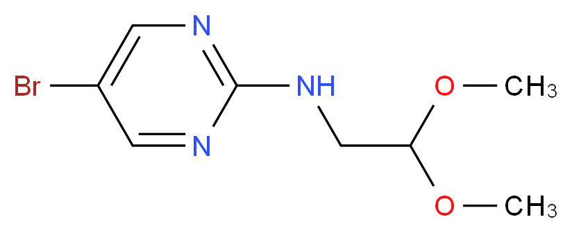 5-Bromo-N-(2,2-dimethoxyethyl)pyrimidin-2-amine_分子结构_CAS_885267-37-8)