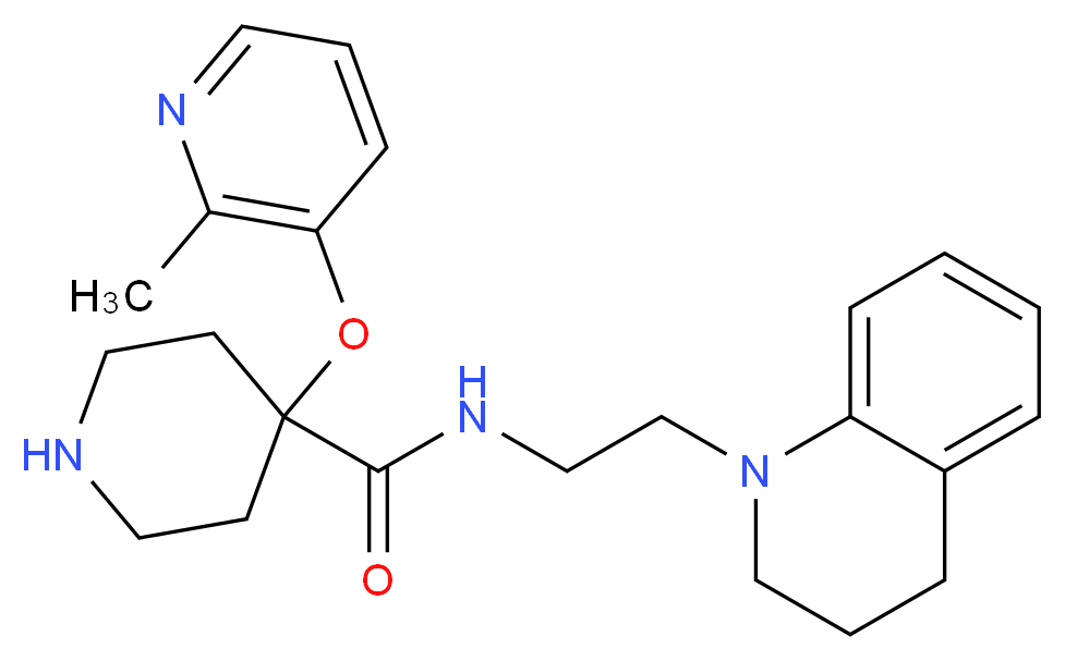 N-[2-(3,4-dihydroquinolin-1(2H)-yl)ethyl]-4-[(2-methylpyridin-3-yl)oxy]piperidine-4-carboxamide_分子结构_CAS_)