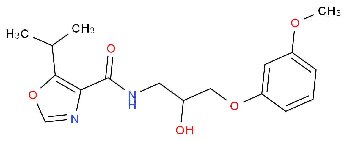 N-[2-hydroxy-3-(3-methoxyphenoxy)propyl]-5-isopropyl-1,3-oxazole-4-carboxamide_分子结构_CAS_)