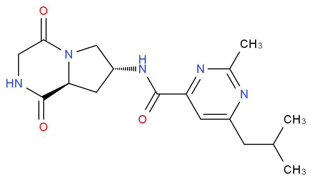 N-[(7R,8aS)-1,4-dioxooctahydropyrrolo[1,2-a]pyrazin-7-yl]-6-isobutyl-2-methylpyrimidine-4-carboxamide_分子结构_CAS_)