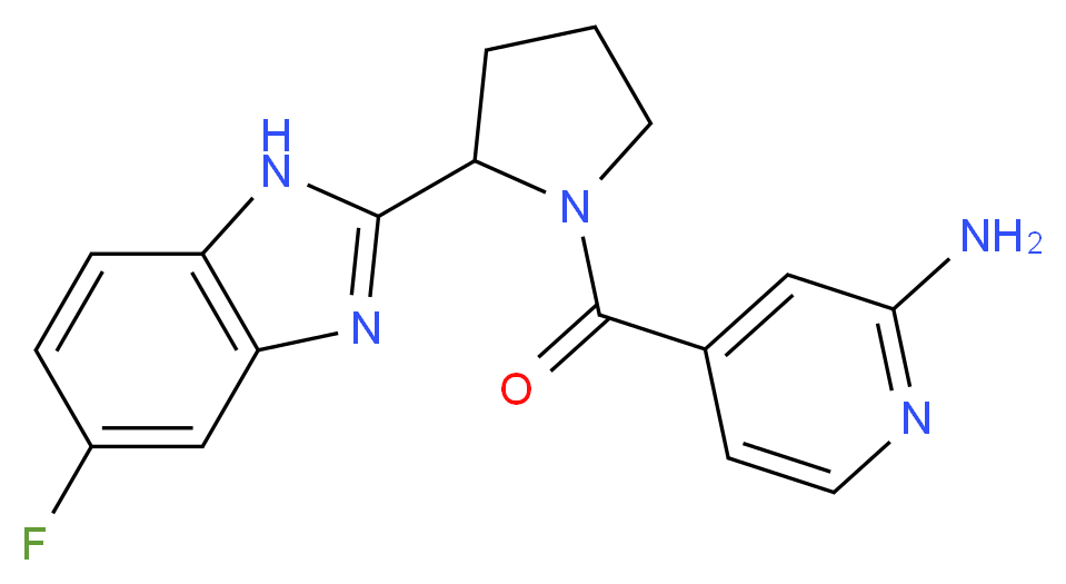 4-{[2-(5-fluoro-1H-benzimidazol-2-yl)-1-pyrrolidinyl]carbonyl}-2-pyridinamine_分子结构_CAS_)