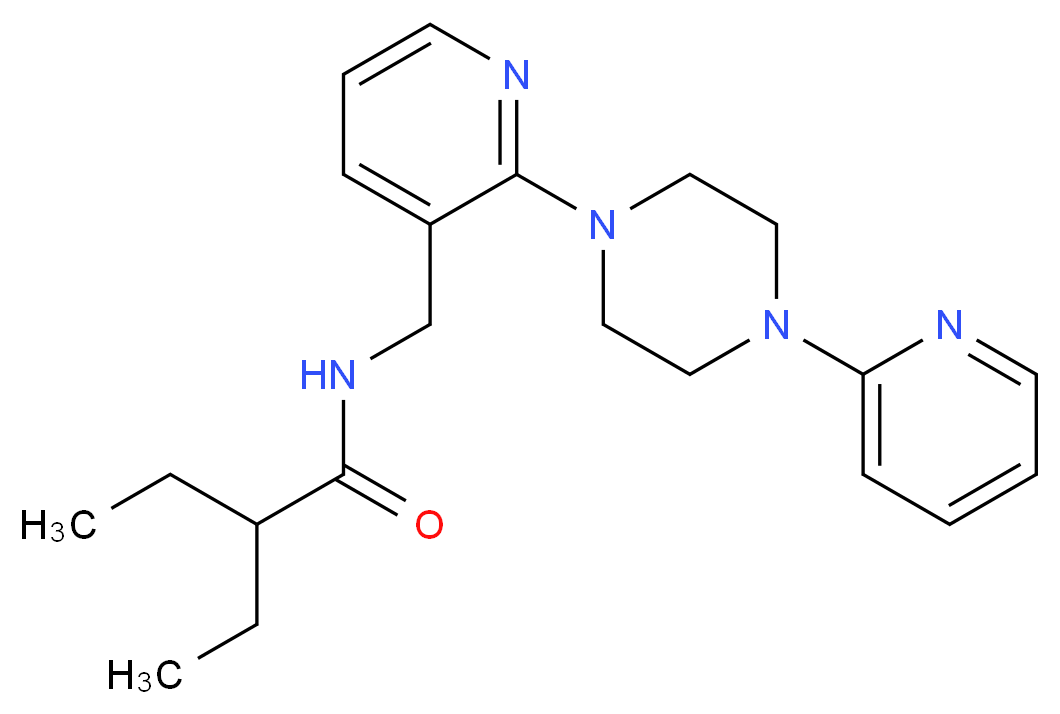 2-ethyl-N-{[2-(4-pyridin-2-ylpiperazin-1-yl)pyridin-3-yl]methyl}butanamide_分子结构_CAS_)