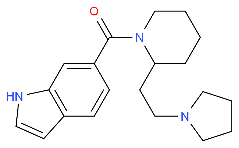 6-({2-[2-(1-pyrrolidinyl)ethyl]-1-piperidinyl}carbonyl)-1H-indole_分子结构_CAS_)
