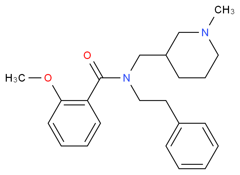 2-methoxy-N-[(1-methyl-3-piperidinyl)methyl]-N-(2-phenylethyl)benzamide_分子结构_CAS_)