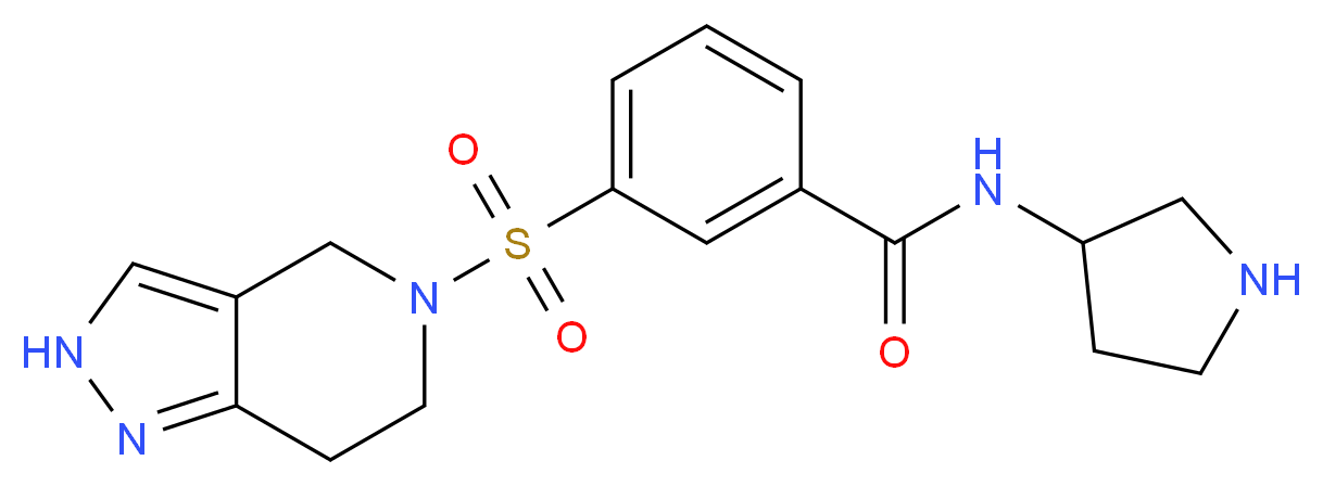 N-pyrrolidin-3-yl-3-(2,4,6,7-tetrahydro-5H-pyrazolo[4,3-c]pyridin-5-ylsulfonyl)benzamide_分子结构_CAS_)